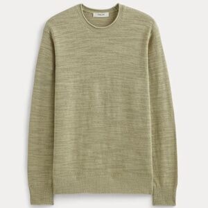 Everlane The Cotton Linen Pullover Sweater Mens Eucalyptus Lightweight Slub Med